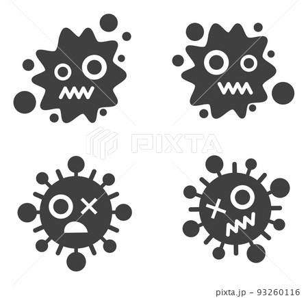 食中毒や病気を発病させるバイキンのイラスト 食中毒や病気を発病させるバイキンのイラスト 93260116