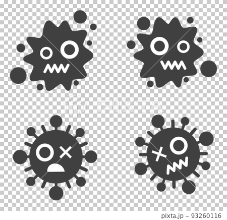 食中毒や病気を発病させるバイキンのイラスト 食中毒や病気を発病させるバイキンのイラスト 93260116