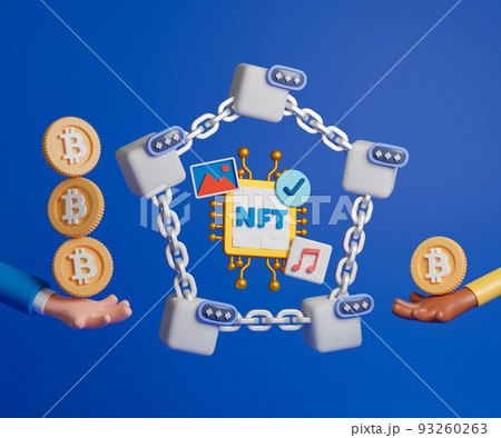 3d rendering concept NFT or non fungible token illustration. People buy NFT using cryptocurrency. 3d rendering concept NFT or non fungible token illustration. People buy NFT using cryptocurrency. 93260263