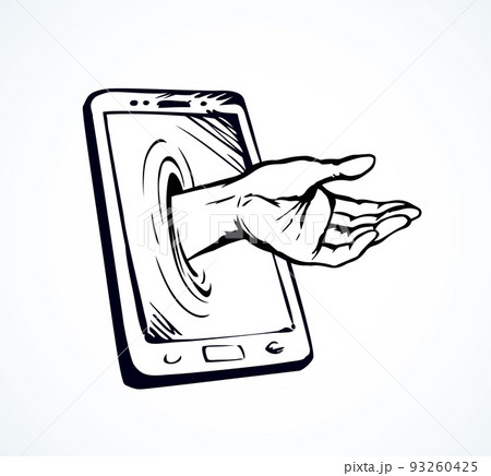 Smartphone support service. Vector drawing Smartphone support service. Vector drawing 93260425