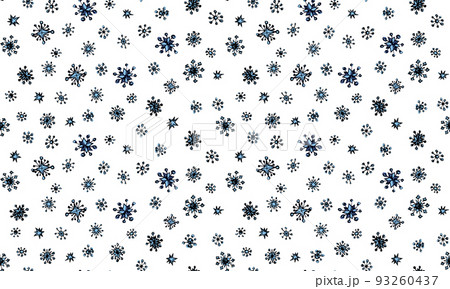 Falling snowflakes. Vector contour drawing background 93260437