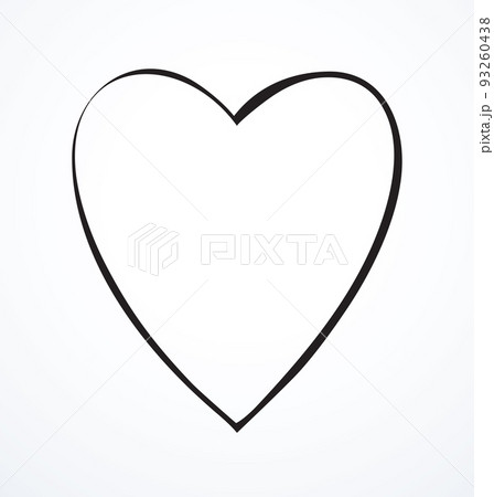 Heart symbol. Vector contour drawing 93260438