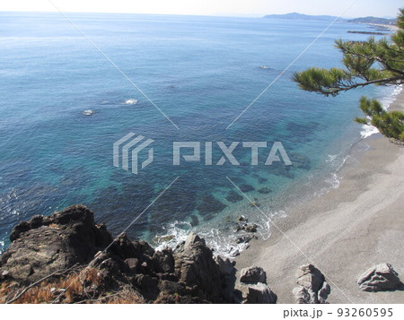 桂浜の青く美しい海の眺め, Katsurahama beach 93260595