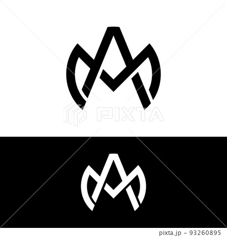 M A Ma Am Letter Monogram Logo Design Templateのイラスト素材