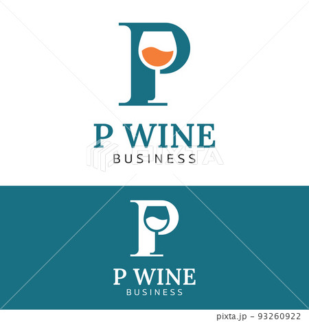 Letter Initial P Wine Glass Logo Design Template Letter Initial P Wine Glass Logo Design Template 93260922