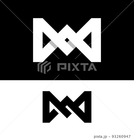 Letter W M MW WM Infinity Logo Design Templateのイラスト素材