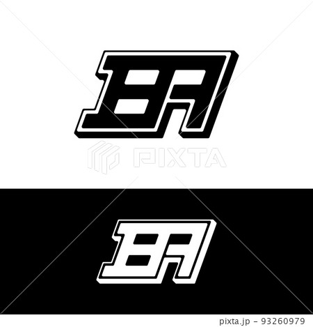 B A BA AB Letter Monogram Logo Design Template B A BA AB Letter Monogram Logo Design Template 93260979
