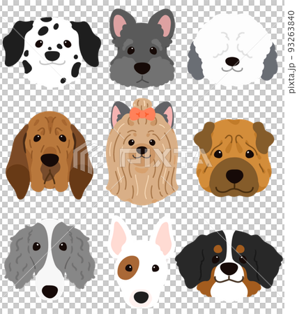 簡單可愛的狗前臉插畫集F無主線 簡單可愛的狗前臉插畫集F無主線 93263840