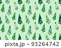 Cozy Green christmas tree vector seamless pattern 93264742