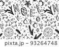 Doodle Christmas Vector Seamless Pattern 93264748