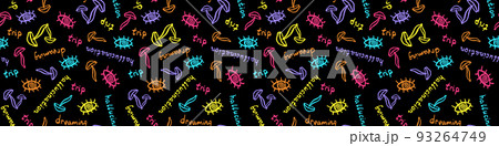 Trippy vector seamless pattern with mushrooms eyes 93264749