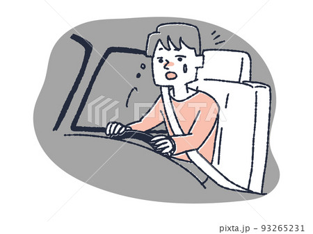 居眠り運転をしてしまった男性　カフェインの取り過ぎによる睡眠不足を疑われる人々 93265231