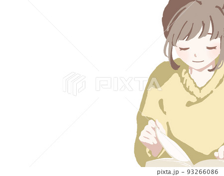 読書をする女の子(目を閉じる) 93266086