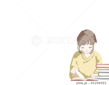 読書をする女の子(目を閉じる) 93266093