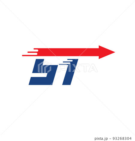 fast ST letter arrow concept design vector  icon template 93268304