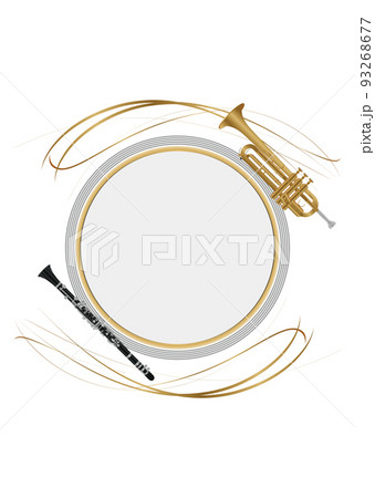 楽器と五線譜 93268677