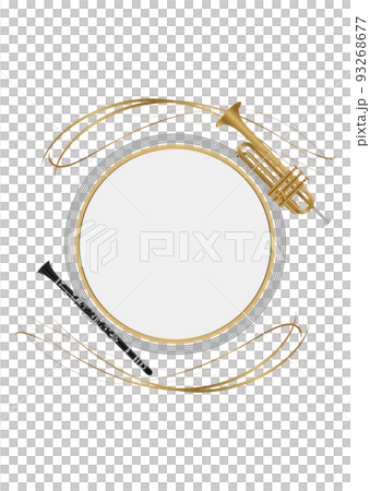 楽器と五線譜 93268677