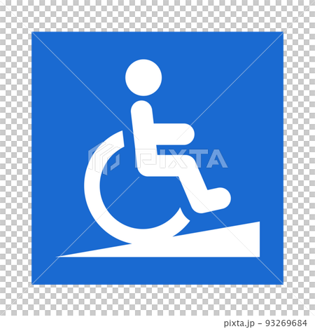 Wheelchair and ramp icon 93269684