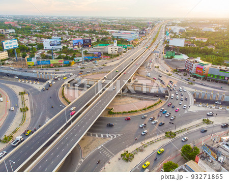 Modern city transportation with Expressway, road and Roundabout 93271865