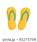 Women's summer flip-flops. Flat vector illustration isolated on a white background. 93273709