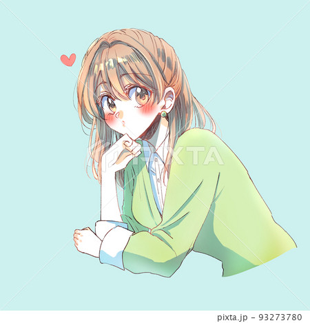 カメラ目線の恋する女性 93273780