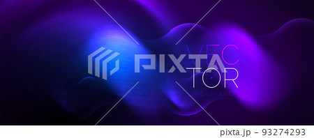 Neon glowing waves, magic energy space light concept, abstract background wallpaper design 93274293