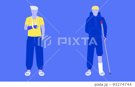 two man got accident at arm, leg broken. vector illustration eps10 two man got accident at arm, leg broken. vector illustration eps10 93274744