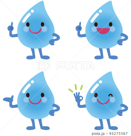 水滴のキャラクター　水道　水　環境 93275567