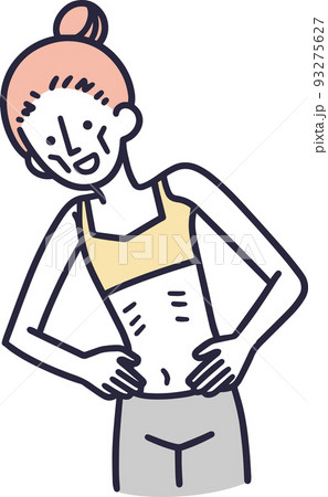 ダイエットしすぎ ガリガリな女性 シンプルイラスト ダイエットしすぎ ガリガリな女性 シンプルイラスト 93275627