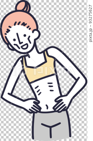 ダイエットしすぎ ガリガリな女性 シンプルイラスト ダイエットしすぎ ガリガリな女性 シンプルイラスト 93275627