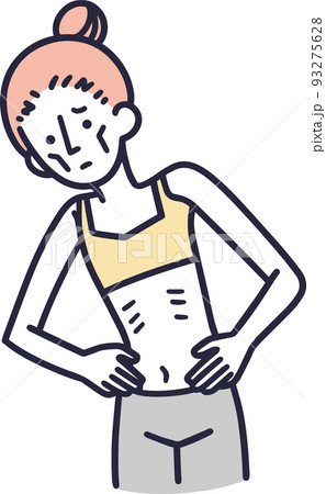 ガリガリな女性　シンプルイラスト 93275628