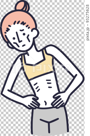 ガリガリな女性　シンプルイラスト 93275628