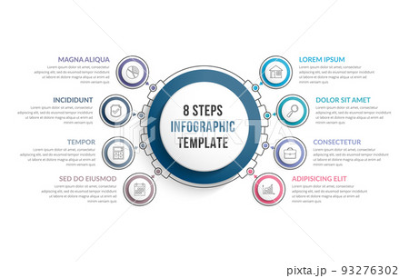 Infographic Template with Eight Stepsのイラスト素材 [93276302] - PIXTA