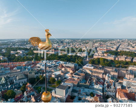 Beautiful aerial view of Riga city, the capital of Latvia. 93277585