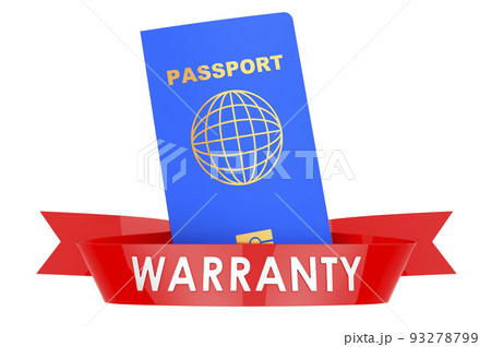 Passport warranty, concept. 3D rendering 93278799