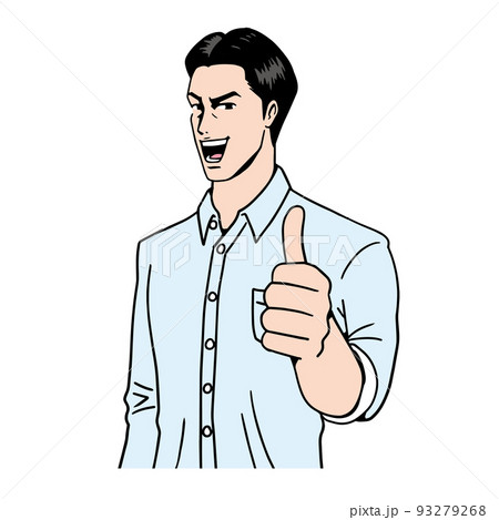 アメコミタッチのgoodポーズの日本人 93279268