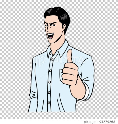 アメコミタッチのgoodポーズの日本人 93279268