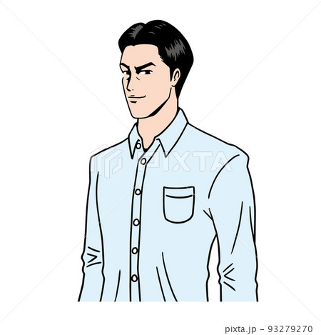 アメコミタッチの日本人正面斜め 93279270