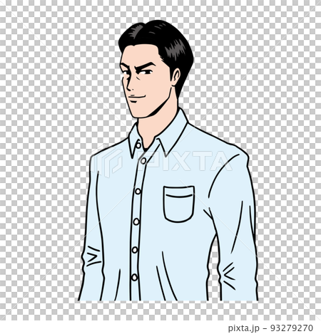 アメコミタッチの日本人正面斜め 93279270