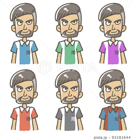 ユニフォーム姿の選手　イラスト　サッカー 93281644