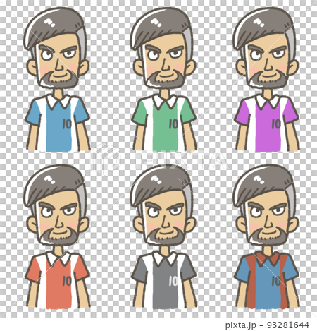 ユニフォーム姿の選手　イラスト　サッカー 93281644