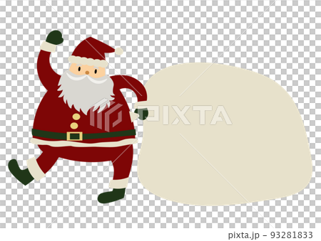 元気でかわいいサンタクロースの手描きイラスト（クリスマス素材） 93281833
