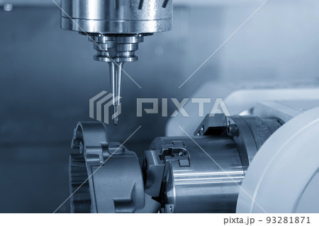 The  4-axis  machining center cutting the aluminum gear housing parts. 93281871