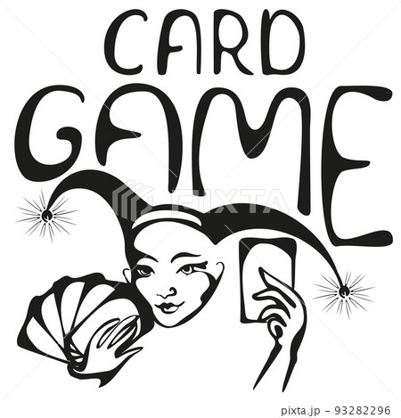 card game lettering icon. Win Card game. 93282296