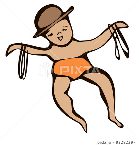 Vector Kawaii Cute Halloween baby in Halloween scarecrow... Vector Kawaii Cute Halloween baby in Halloween scarecrow... 93282297