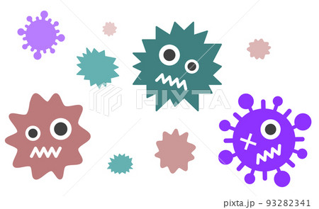 食中毒や病気を発病させるバイキンのイラスト 93282341