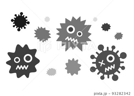 食中毒や病気を発病させるバイキンのイラスト 93282342