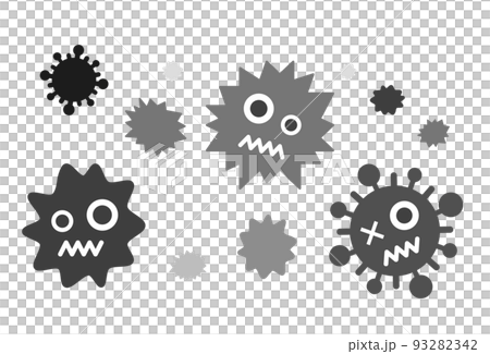 食中毒や病気を発病させるバイキンのイラスト 93282342