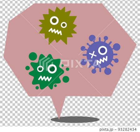 食中毒や病気を発病させるバイキンのイラスト 食中毒や病気を発病させるバイキンのイラスト 93282434