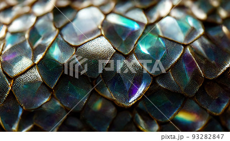 Spectacular crystal texture snake skin background. Digital art 3D illustration. 93282847